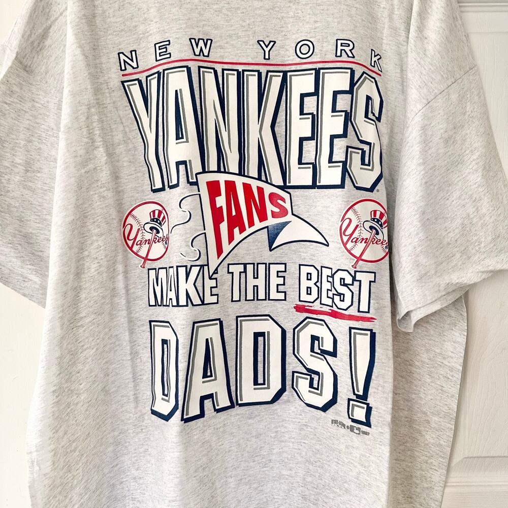 Hank Aaron Originals NY Yankees Fans Best Dads #1 Front Back Shirt Vintage 1997 - Picture 3 of 10